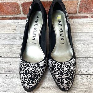 Custom Embellished Black & White Pumps